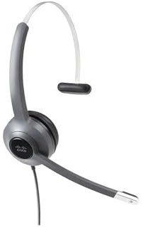 Cisco Headset 521, Wired Single On-Ear 3.5 mm Headset with USB-A Adapter, Charcoal, 2-Year Limited Liability Warranty (CP-HS-W-521-USB=)