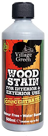 Village Green Wood Stain Concentrate - Water Based, Eco Friendly, Premium Quality (Light Teal, 500ml)
