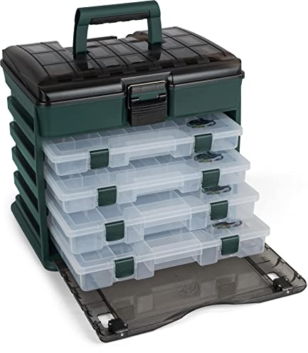 normani XXL Angelbox Angelkasten Angeltasche Angelgerätekasten Sitzkiepe mit 4 Kunststoffboxen Tackleboxen Gerätekoffer Aufbewahrungsbox für Angelzubehör Angelsitzbox Transportbox Angelgerät