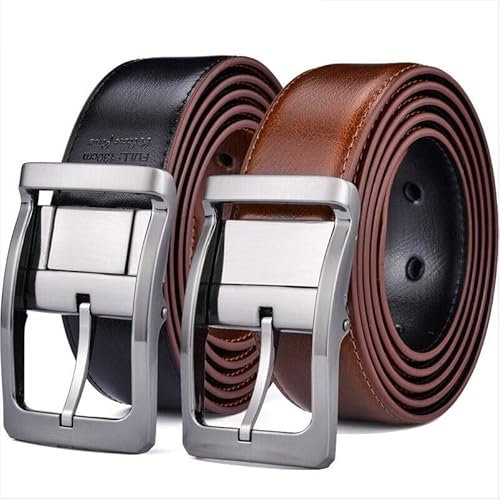 Overhil1s Gürtel Herren, Wendegürtel aus echtem Leder for Herren mit gedrehter Schnalle Zwei in einem (Size : 70cm (Waist 55cm), Color : 6)