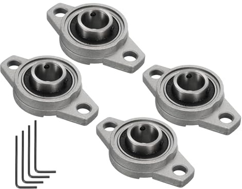 Kozelo 4pz KFL004 Flanged Cuscinetti a Blocchetto Cuscino con Foro 20mm, Cuscinetti Montati Lega Zinco Autoallineanti con Flangia Montata