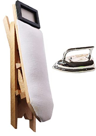 UPKOCH 1juego Miniatura De Plancha y Tabla De Planchar para Casa De Muñecas De Decoración Creativa para Juguetes y Fotografía Infantil