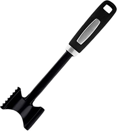 TOPBATHY Dual Sided Meat Tenderiser Mallet Heavy Meat Masher for Steak Pork Kitchen Mallet Pounder Tool Long Handle Black