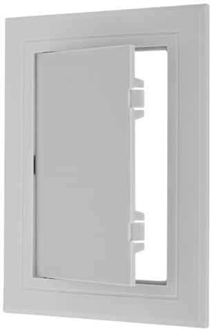 PATIKIL Panneau accès charnière amovible 6 x 5 pouces (145 x 115 mm) portes accès plomberie ABS couvercle trou mural facile pour cloisons sèches plomberie câbles électriques câblage gris