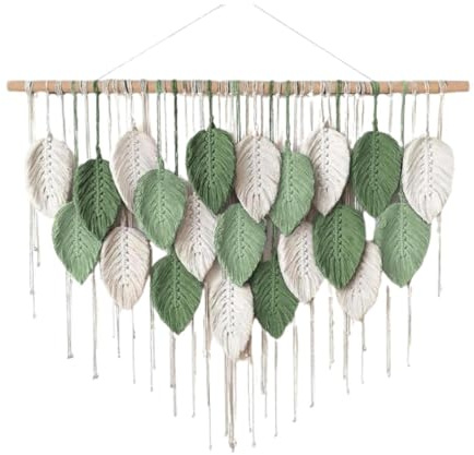 Kuntesetty Tapiz de Macramé con Borlas para Decoración de Espacios, Murales Decoración para el Hogar salón, Dormitorio, Cocina, Estilo C, 21 Hojas