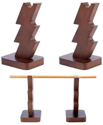 nbeads - Expositor de varita de madera, 8,9 x 6,8 x 14,7 cm, soporte para varita de mago expositor con palillos de 3 niveles para decoración de oficina, camello