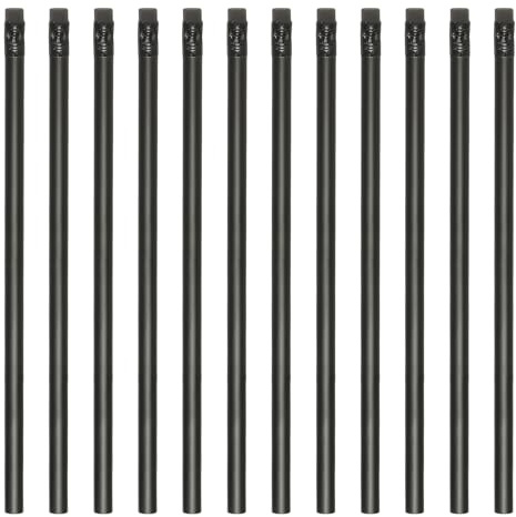 PATIKIL Lápiz De Grafito HB, 12 Piezas Lápiz De Madera Redondo Con Goma De Borrar Para Suministros De Escritura Y Dibujo De Oficina, Negro