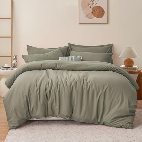 RUIKASI Taupe Double Duvet Set Bedding Set - Khaki Duvet Cover Double Bed Set with Zip, Soft Brushed Microfibre Duvet Cover Set Quilt Cover with 2 Pillowcases