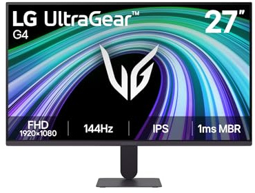LG Moniteur Gaming Ultragear™ 27G411B-B.AEU | Série G4 (2026) | 27 Pouces | IPS 16:9 | 144Hz | 1ms (MBR) | FHD 1920x1080 | sRGB 99% | HDR10 | AMD FreeSync™ et NVIDIA G-Sync™