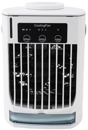 Irfora Aire Acondicionado Portátil, Enfriador de Aire Evaporativo USB Personal, Ventilador de Refrigeración Ajustable para el Hogar, Oficina, Camping con Tanque 500ml