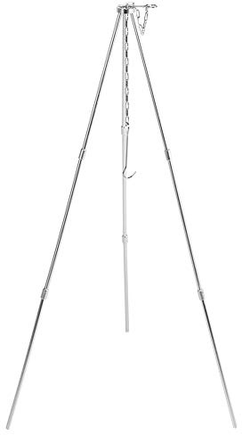 Xiuganpo Trípode Colgante Ajustable Portátil, Utensilios de Cocina Resistentes a Altas Temperaturas para Barbacoa de Acampada