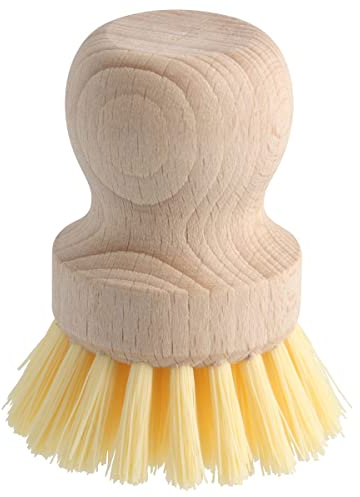 Fackelmann Spülbürste FAIR, Reinigungsbürste aus FSC-zertifizierter Buche, Haushaltsbürste zur Entfernung von hartnäckigen Verschmutzungen (Farbe: Braun/Gelb), Menge: 1 Stück