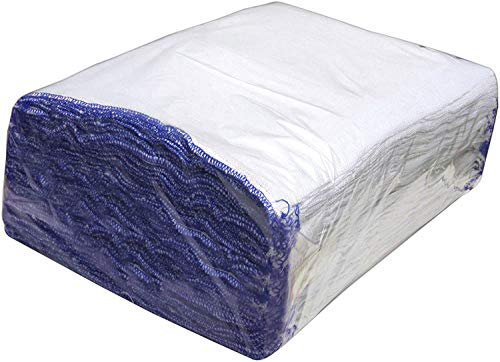 QCS Packs of 10 Premium White Dish cloths 26 x 40 cm Super Absorbent