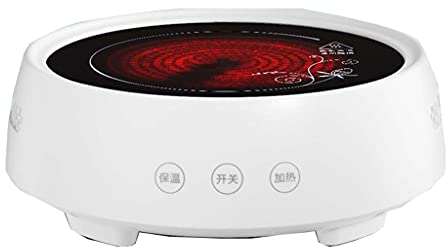 GaoYunQin Mini Estufa Eléctrica Hornilla Caliente Eléctrica, Controles de Temperatura, Portátil Casa Cocina Calentador de Agua para Té Accesorio para Utensilios Fácil de Limpiar (Color : White)