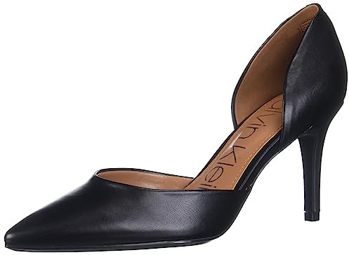 Calvin Klein Women's Gloria Pump, Black Leather 967, 7.5