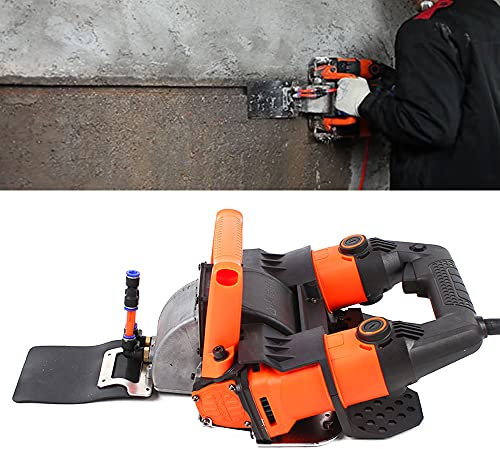 Rainureuse murale 5200 W Machine de découpe humide sans poussière pour béton - Fraise murale sans poussière - Avec lames de scie