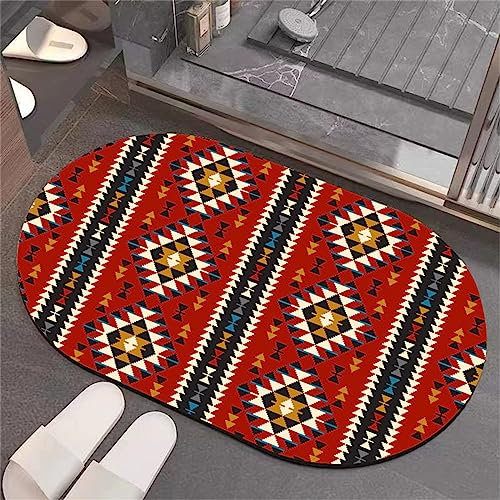Badezimmerteppich, Badematte Rutschfest, 80x150cm Bad Teppich LäUfer, Duschmatte, Badteppich Badvorleger Rutschfest Waschbar, Antirutschmatte Dusche, Teppich Badezimmer, Bathroom Bath Mat, Rot