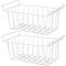 2Pcs Freezer Wire Storage Baskets, Hanging Metal Refrigerator Storage Rack Bins Freezer Organizer with Handles, Chest Freezer Organization for Kitchen Pantry Bathroom (L 45cm X W 24.5cm X H 20cm)
