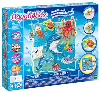 Aquabeads - La vie aquatique - Kit de loisirs créatifs - Activité manuelle enfants en toute autonomie - Coffret de perles qui collent avec de l'eau - Jouet enfant 4 ans et + - 35046