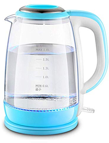 Bollitore Elettrico in Vetro, Bollitore per Acqua Illuminato a LED da 1,8 L Senza Fili, Bollitore con Filtro per tè a Bollitura Rapida da 1500 W, Spegnimento Automatico Safehappy