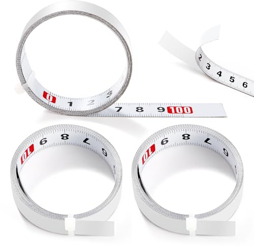 Yixisi Lot de 3 rubans à mesurer en acier pour outils de menuiserie T-Track Routeur Blanc 1 m