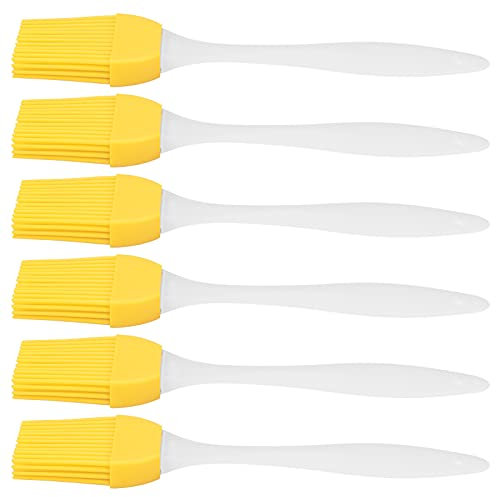 BBQ Silicone Brush, Brocha Alimenticio Pastry Brush Heat- Yellow Kitchen Gadget, Brocha De Silicona, para Cocina for Barbecue Baking, Cooking with The Without Worrying About Bristles Shed