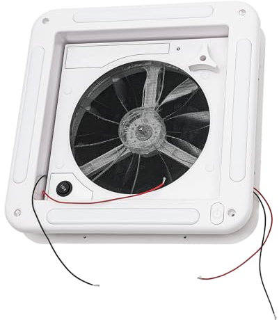 jiumxliu Klimaanlage Wohnwagen, Belüftung für Wohnmobil Dachventilator 5W 12V Dachlüfter 28 * 28cm RV Dachventilator Weiß Auto Ventilator für Wohnmobile