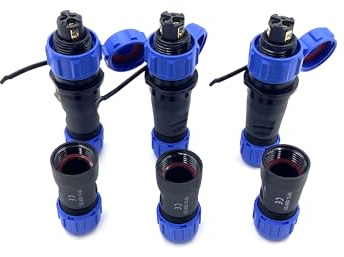 3 spine di collegamento per aeronautica SP13 a 3 poli, IP68, 3 pin, senza saldatura, connettore aeronautico impermeabile per lampade esterne, utilizza 250 V, 13 A (cavo 14 AWG, crimpatura a vite)