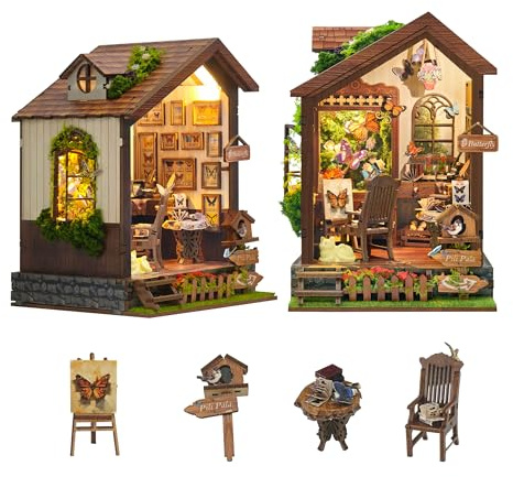 3D-Holzpuzzles für Erwachsene, Alice's Schmetterlingshaus, Puppenhaus-Modellbausatz, 150-teiliges 3D-Puzzle, ideales Geschenk für Erwachsene und Jugendliche, Schmetterlingshaus (SQ-60)