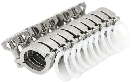10Pcs 1.5/2/2.5/3/4 Tri Clamp Clover Sanitary Pipe Fittings 25.4/50.5/64/106/119 Ferrule Stainless Steel(K25.4)