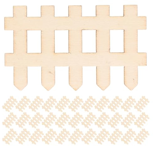 ifundom Mini Clôture de Jardin Féérique en Bois 200 Pièces Petite Clôture à Piquets 49 X 30 CM Décor Miniature pour Terrarium Bonsaï Maison de Poupée et Projets de Bricolage