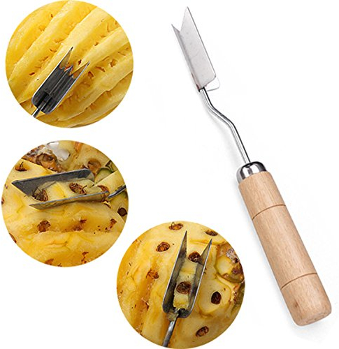 V Forme Inox Ananas Démaquillant Yeux Éplucheur