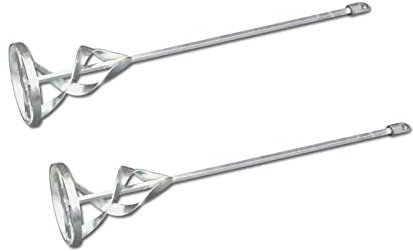 2er Set DEWEPRO® Rondenrührer - Farbrührer mit Ring und Spiralkopf verzinkt, Universalrührer ø115x590mm, Rührquirl zum Verrühren von Farben und Flüssigkeiten