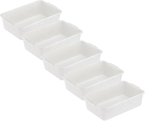MiraHome Kunststoffwanne 5er Set 1,8L Granit – Universal einsetzbare Wanne aus BPA-freiem Kunststoff – Stapelbare Plastikwanne zur Aufbewahrung – Praktische Haushaltswanne – 25x16x7 cm