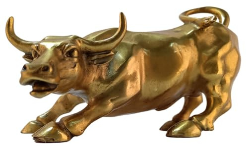 WANLIAN Wall Street Bullenstatue, Bronze, Stier-Skulptur, Heimdekoration, repräsentiert das Leben, Glück, Feng Shui Reichtum (Zwei Bullen)
