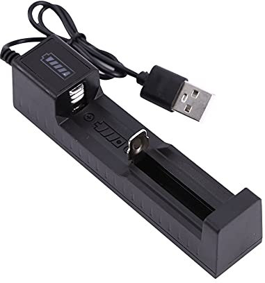 popyes Chargeur de Vatterie Rechargeable USB 1 Slot Chargeur Piles Rechargeables Chargeur Universel pour Batteries Rechargeables 18650 21700 22650 16340