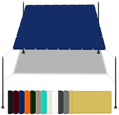 Toldos Exterior Terraza 2.8 x 3.5 m Impermeable Toldos Vela Baratos Materiale Resistente e Traspirante per Protezione Solare para Plantas Flores Exteriores Balcón Pérgola Trasero, Azul Oscuro