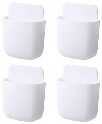 LIANRISES 4 Piezas Soporte Mando Aire Acondicionado Soporte Pared Organizador A Distancia Mandos TV De Caja De Teléfono Adhesivo Caja Almacenamiento Pared