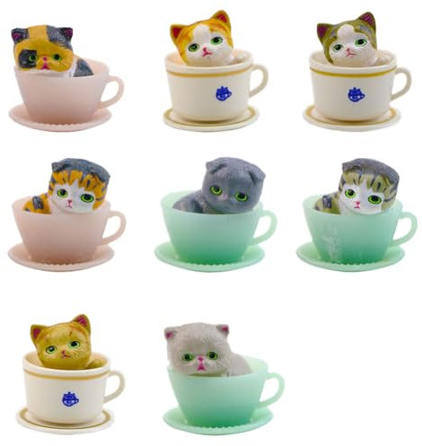 Realistische Katzenfiguren Niedliche Katzenfiguren Mini kawaii Kätzchen Spielzeug Niedliche Katze Tier Figuren Spielzeug Set Tierstatuen für Zuhause Landschaftsdekorationen Partygeschenke Auto