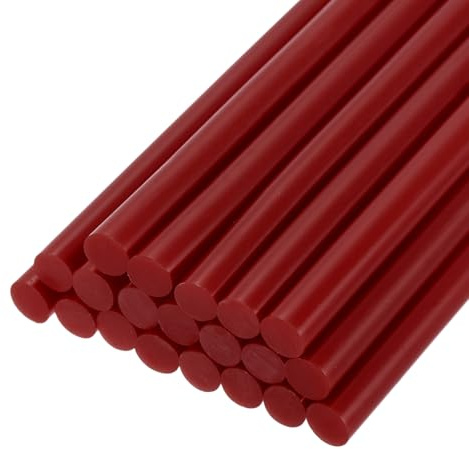 sourcing map 20pcs Hot Glue Sticks 7mm/0.27x4inch Wine Red | Mini Hot Melt Adhesive Glue Stick,for Glue Gun
