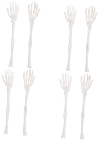 COLLBATH Lot De 4 Paires De Bras Et Mains Squelettes en Plastique pour Halloween Pinces À Salade Décoration Réaliste pour Fête