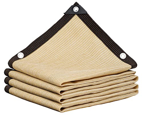 Rete ombreggiante beige, 4 x 8 m, protezione dai raggi UV, 90% protezione solare, per esterni, patio, giardino, pergola, serra, copertura per piante, occhielli inclusi, vela ombreggiante durevole
