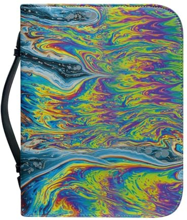 Bibel Hülle Tasche Zusammenfassung Große Pu-Leder Buchhülle Für Damen Und Herren, Vielseitige Buchschutz Mit Griff, Reißverschluss, Taschen Und Stiftfächern 25.9x4.6cm
