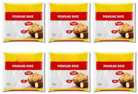 Polvilho Doce - Almidón de Mandioca Dulce - Almidón de Yuca - Sin Gluten - Ideal para Pan de Queso (Pão de Queijo) y Repostería - Pack de 6 x 500g (Total 3 kg) - Fuente Natural de Fibra - NEXU