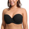 DELIMIRA Donna Reggiseno Senza Spalline Push Up Invisibile Taglie Forti Multiuso con Ferretto Coppe Modellate Nero 3G
