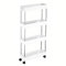 CLICLED Carrello Cucina Salvaspazio Portaoggetti a 4 Ripiani Ruote Carrellino Slim Bagno Ufficio Bianco Nuvola Misure 12P X 86H X 40L carrellino con ruote portatutto Scaffale Mobiletto Dispensa