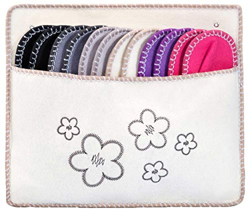 ONVAYA ABS Gästehausschuhe Blumen | Creme | 6er Set | Antirutsch | Gästepantoffel | Hausschuhe | aus Filz