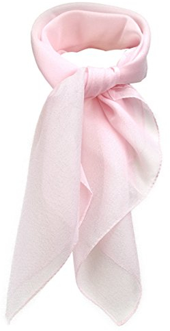 TigerTie Feines Damen Chiffon Nickituch in rosa einfarbig Uni - Größe 58 cm x 58 cm - Tuch Halstuch Schal