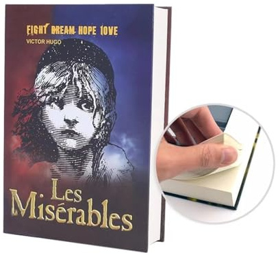 Real Pages Diversion Book Safe with Key Lock,Hollow with Secret Compartment,Anti Theft Safe (LesMiserables)