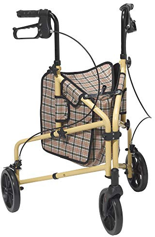 Drive Medical Winnie Lite Supreme Rollator Walker with Wheels, Tan Plaid
